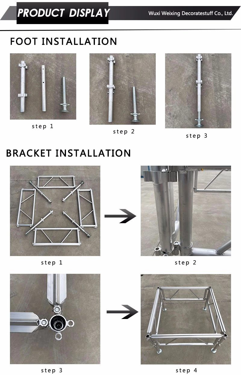 46ftx33FT, Height6FT, Light Hook Aluminum Clamp Stage Light Aluminum Alloy High Precision Manual Stage